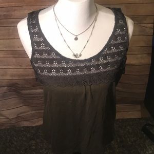 Green with Grey lace tank